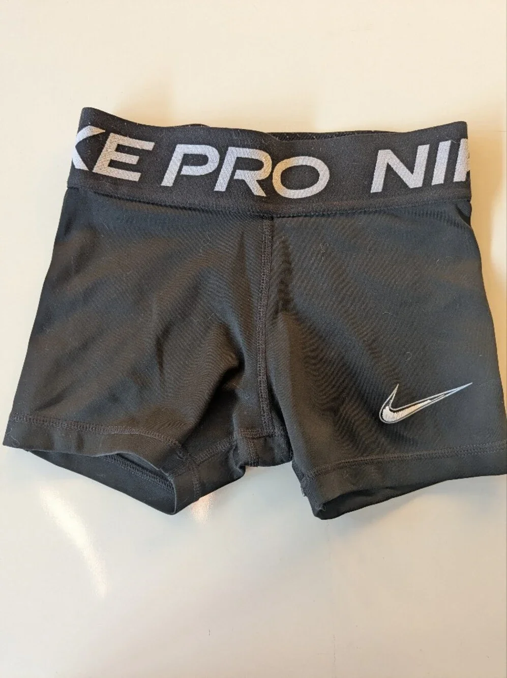 Nike Black Kids Leggings with Silver Logo